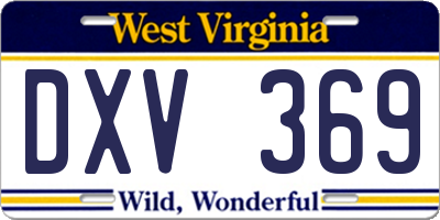 WV license plate DXV369