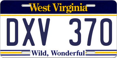WV license plate DXV370