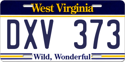 WV license plate DXV373