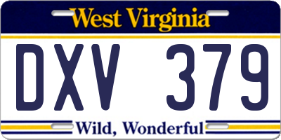 WV license plate DXV379