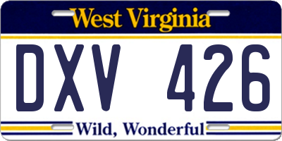 WV license plate DXV426