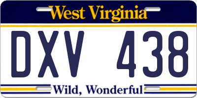 WV license plate DXV438