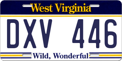 WV license plate DXV446