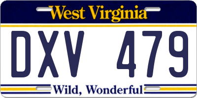 WV license plate DXV479