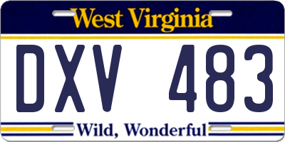 WV license plate DXV483