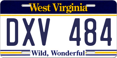 WV license plate DXV484