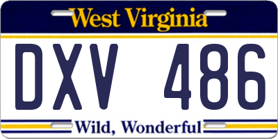 WV license plate DXV486