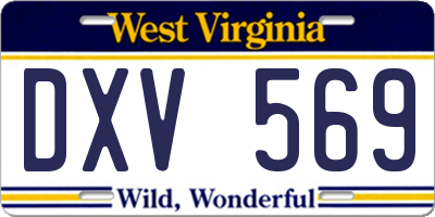 WV license plate DXV569