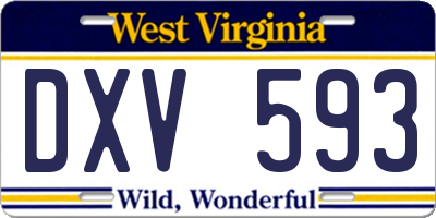 WV license plate DXV593