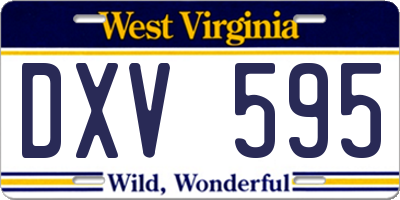 WV license plate DXV595