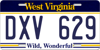 WV license plate DXV629