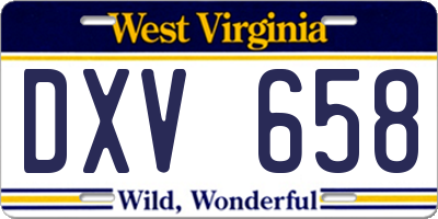 WV license plate DXV658
