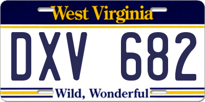 WV license plate DXV682