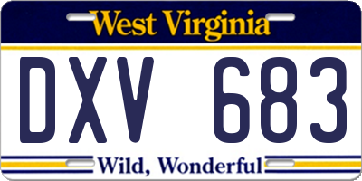 WV license plate DXV683