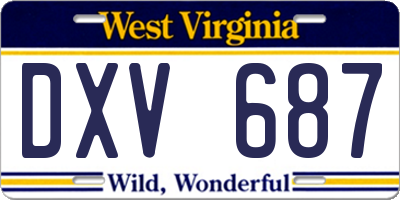 WV license plate DXV687