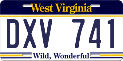 WV license plate DXV741