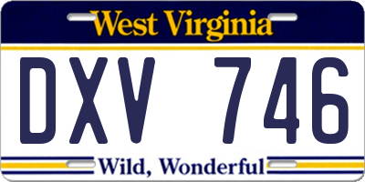 WV license plate DXV746