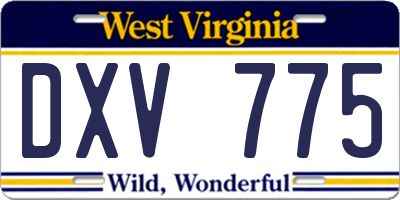 WV license plate DXV775