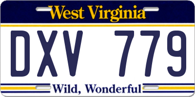WV license plate DXV779