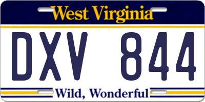 WV license plate DXV844