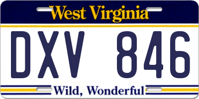 WV license plate DXV846