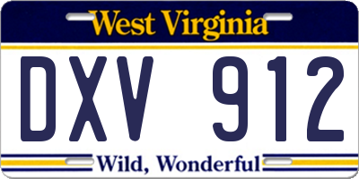 WV license plate DXV912