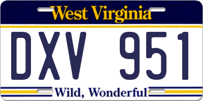 WV license plate DXV951