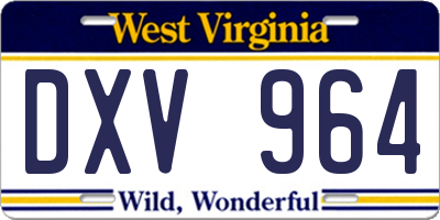 WV license plate DXV964