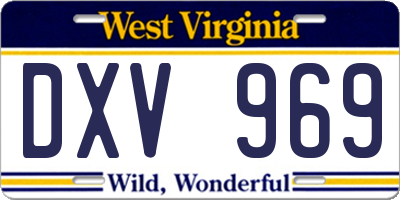 WV license plate DXV969