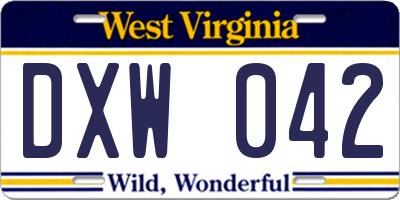 WV license plate DXW042