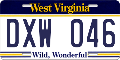 WV license plate DXW046