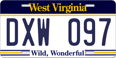 WV license plate DXW097