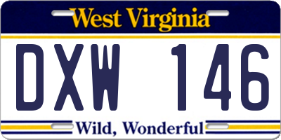 WV license plate DXW146