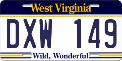 WV license plate DXW149