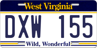 WV license plate DXW155