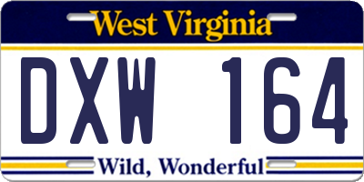 WV license plate DXW164