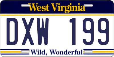 WV license plate DXW199