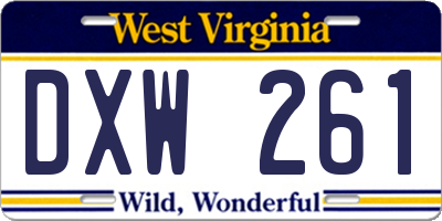 WV license plate DXW261