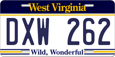 WV license plate DXW262