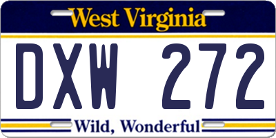 WV license plate DXW272
