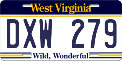 WV license plate DXW279