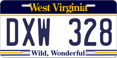WV license plate DXW328