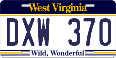WV license plate DXW370