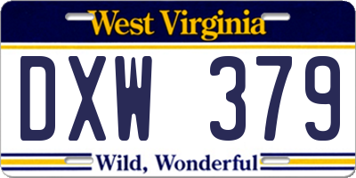 WV license plate DXW379