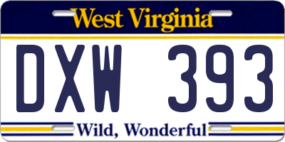 WV license plate DXW393
