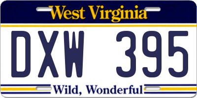 WV license plate DXW395