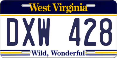 WV license plate DXW428