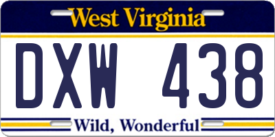WV license plate DXW438