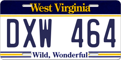 WV license plate DXW464