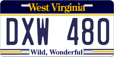 WV license plate DXW480